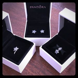 Authentic Pandora Pave Star Set